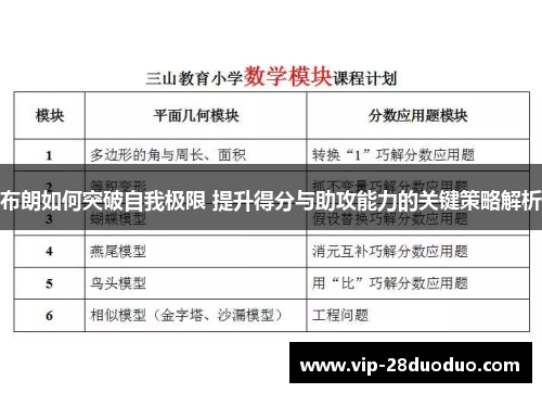 布朗如何突破自我极限 提升得分与助攻能力的关键策略解析
